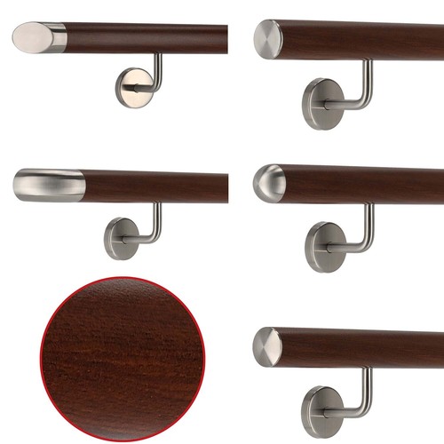 Aluminium handlauf nussbaum - aluminium,